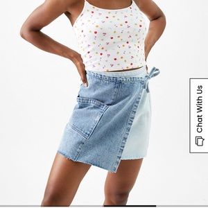 PacSun Two-Tone Denim Wrap Skirt Size 26 NWOT